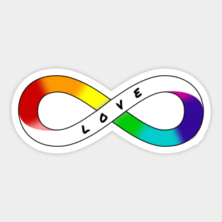 Love Neurodiversity - Rainbow Infinity Symbol for Actually Autistic Neurodivergent Pride Asperger's Autism ASD Acceptance & Support Sticker